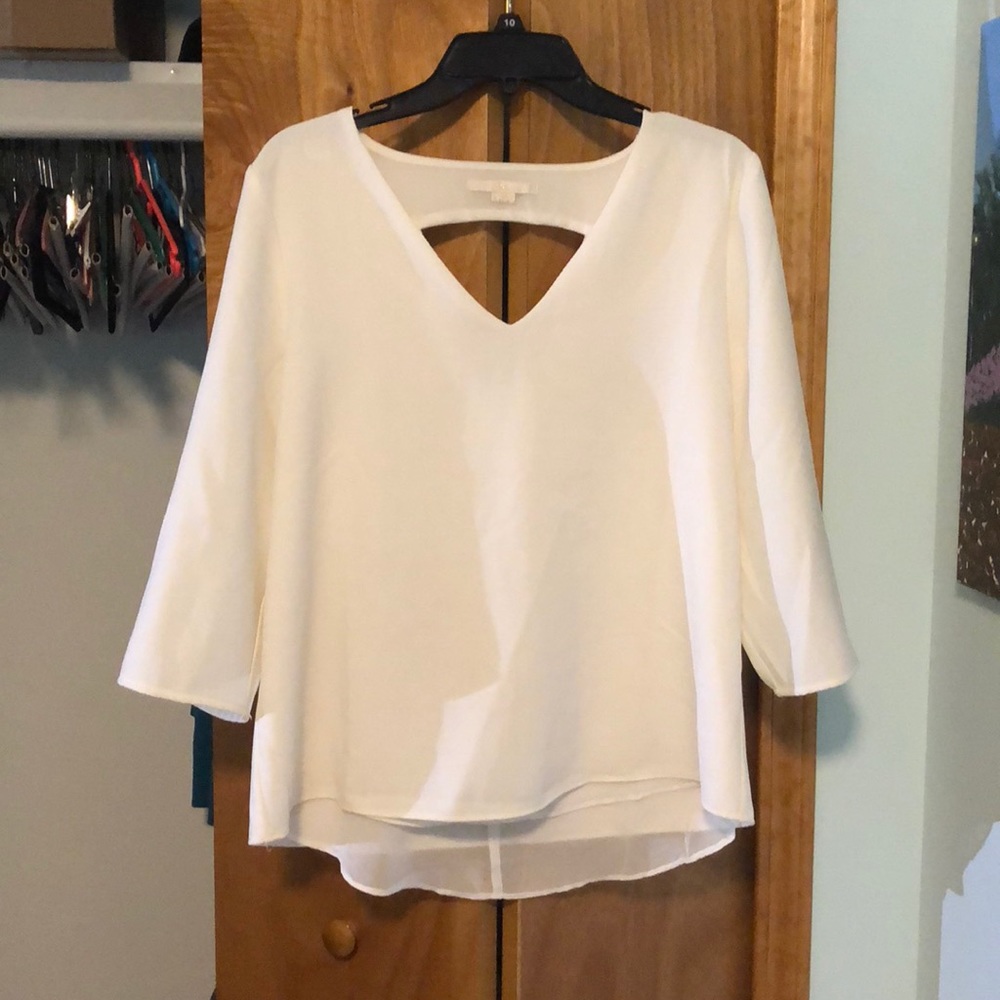 Off white fashion top with triangle cut-out back